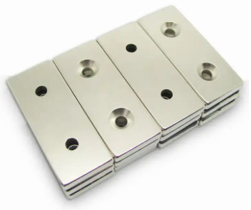 OEM Ndfeb N45 ব্লক চুম্বক আয়তক্ষেত্র কাউন্টারসঙ্ক হোল চুম্বক
